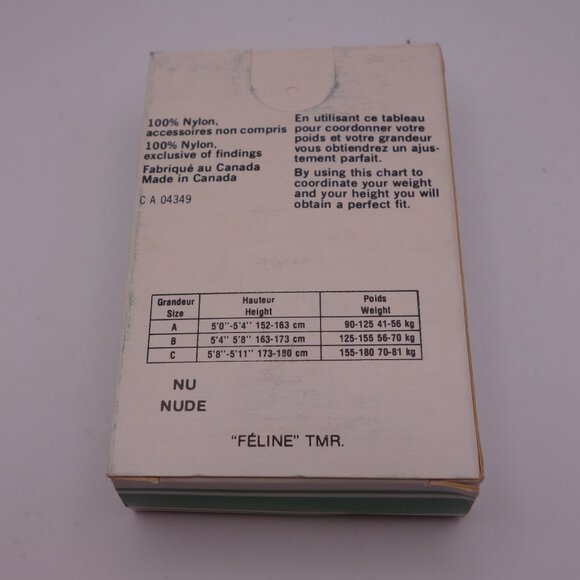 Vintage Feline One-Size Degas-Blue 100%Nylon Sandalfoot Made in Canada Pantyhose - Picture 4 of 9